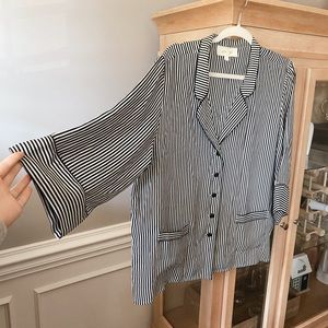 The Great Stripe Silk Blouse
